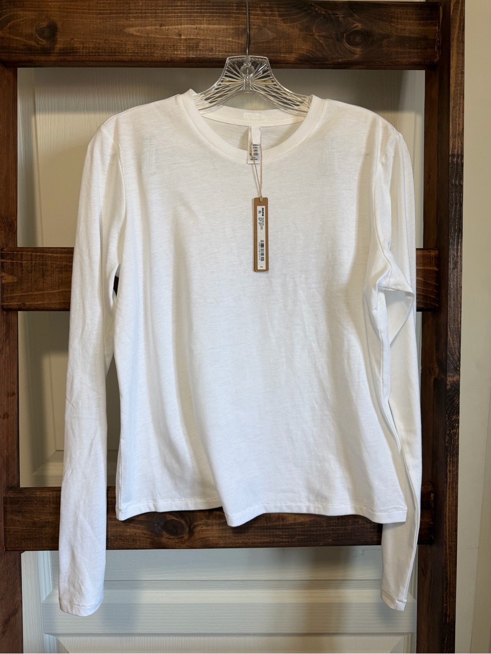 SKIMS Long Sleeve Crewneck Tee - White